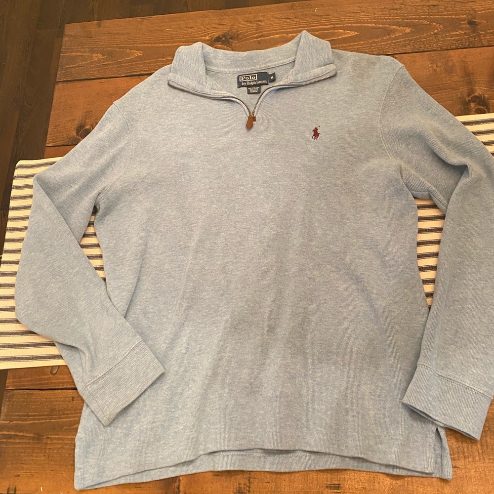 Light Blue Polo Quarter Zip
